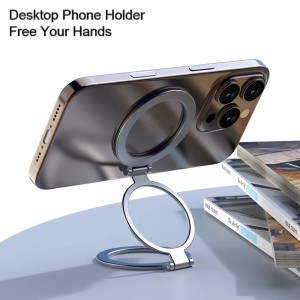 Compatible for MagSafe Phone Grip Holder, Dual-Sided Magnet Cellphone Stand Adjustable Metal Ring Phone Holder for iPhone 17 Pro